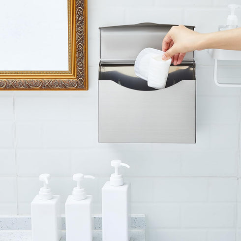 2 9.5 7.9 Tioncy Pcs x in Sanitary Disposal Tampon Napkin Receptacle Wall Mounted Stainless Steel Flip Top Receptacle