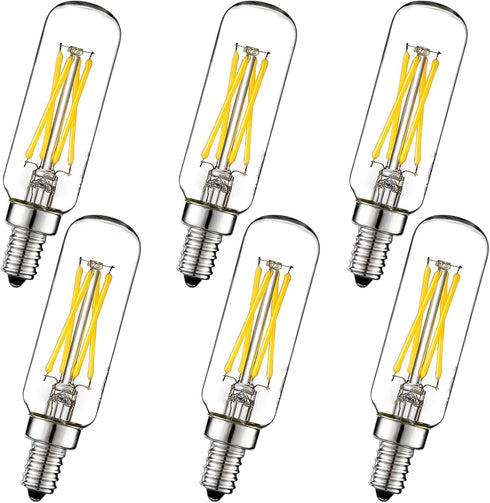 LiteHistory E12 LED Bulb 6W Equivalent, 60W Neutral White 4000K, Dimmable T6 T25 for Chandeliers, Ceiling Fans, 6 Pack