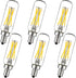 LiteHistory E12 LED Bulb 6W Equivalent, 60W Neutral White 4000K, Dimmable T6 T25 for Chandeliers, Ceiling Fans, 6 Pack