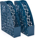 Mintra Office Magazine File 2pk, Plastic Desk Organizer (Deep Lake Blue)