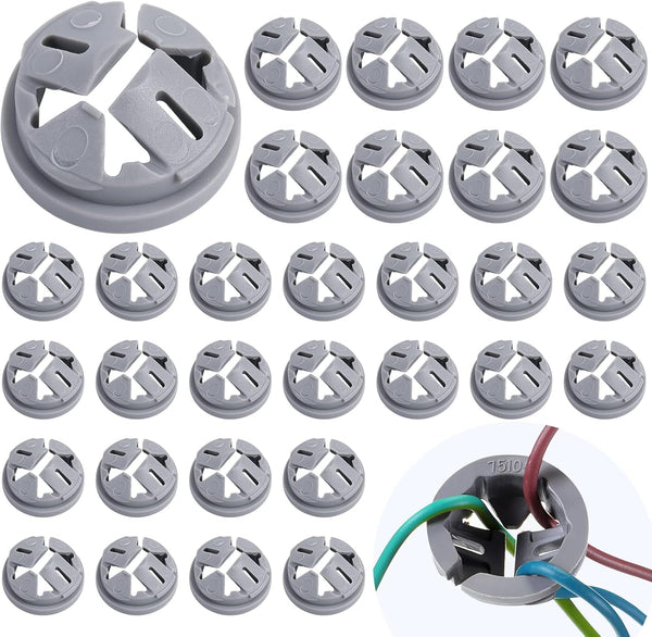 30pcs 3/8 Inch Non-Metallic Button Push-in Cable Connectors, Fits for 1/2 Inch Knockouts