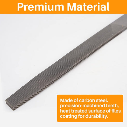 6-inch Flat Medium Cut File, Double Cut Teeth, High Carbon Steel, Suitable for Shaping Metal, Wood