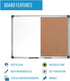 MasterVision Maya Series Dry Erase White Board Cork Bulletin Board Combo - Wall Mounting, Self-Healing Cork, 18" x 24",