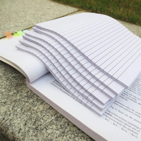 Large Sticky Notes, White Color, 6x8 inches, 6 Pads, 50 Sheets per Pad, Lined Self-Stick Note Pads
