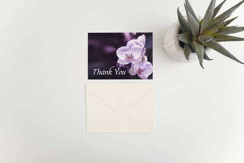 MPC Brands (50, Funeral Thank You Cards - Sympathy Bereavement Thank You Cards With Envelopes - Message Inside Purple