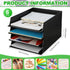 Wenqik 6 Pcs Stackable Paper Trays, Rectangular Plastic Desk Tray Holder for Document Organizer in Black