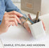 KIBAGA Aesthetic Desk Pen Holder - Modern Concrete Pencil Holder, Cute Functional Desk Organizer for Office Supplies,