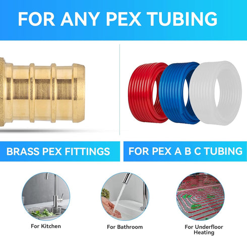 (Pack of 25) 1/2 x 1/2 Inch PEX Female Sweat Adapter, Brass Copper PEX Fitting Adapters, Stress Corrosion Cracking