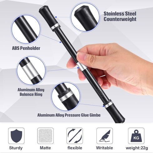Outus 2 Pieces Spinning Pen Rolling Finger Rotating Gaming Trick Pen Mod with Tutorial No Refill Stress Releasing Brain