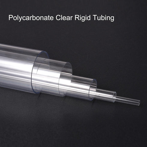 uxcell 2pcs Clear Rigid Tubing, 8mm ID x 10mm OD x 1Ft Length, Round Plastic Polycarbonate Tube