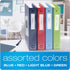 Cardinal 3 Ring Binder Economy Pack, 4 Sets of Binder Dividers,1.5 Inch, Holds 350 Sheets, ClearVue Binder, Non-Stick, Assorted Colors, 4 Pack (79551) by Cardinal