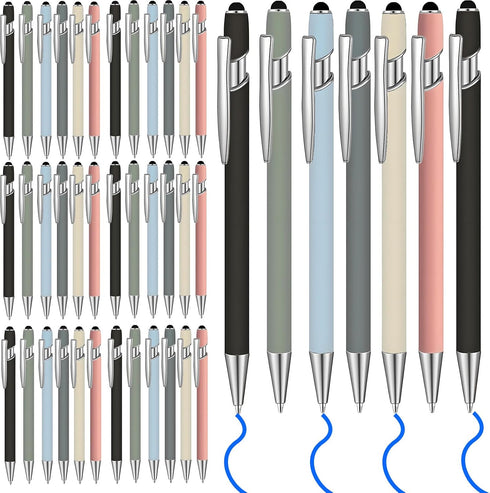 Yaure Joy 50 Pcs Blue Inkling Ballpoint Pen with Stylus 2 in 1 Ballpoint