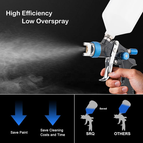 1.4/1.7/2.0//2.5 mm Nozzles HVLP Spray Gun Kits Gravity Feed Air Paint Gun with Spray Paint Gun Automotive with Air