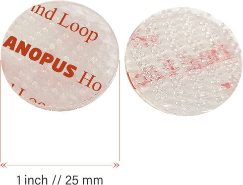CANOPUS Double Sided Hook and Loop Tape, Heavy Duty Reclosable Fastener, 16-PCs 1 in Diameter Circle Pack