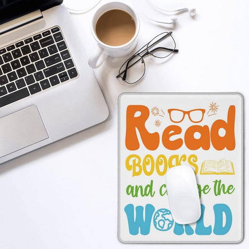Cbvegt 10 12 Read Books & Change The World Inspirational Water Resistant Mouse Pad with Stitched Edge Computer Mouse