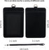 Badge Holder with Detachable Lanyard, Vertical PU Leather ID Holder with Clear ID Window & Card Slot (Black)
