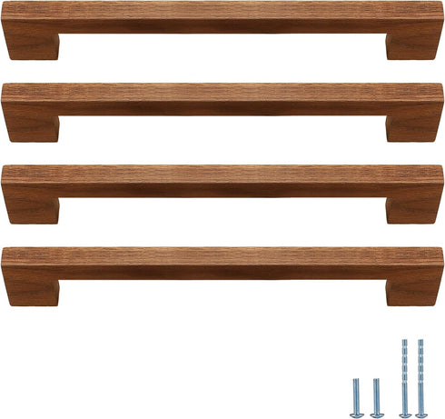 5 4 Walnut Square in pcs Wooden Drawer Pulls Handle pulls for cabinets Kitchen Cabinet Drawer pulls Cabinet Door Pull