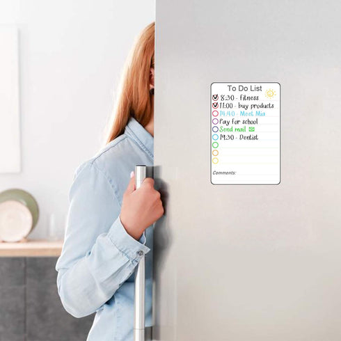 Dry Erase Magnetic To Do List for Fridge, 5.5x8 Small Daily Planner, Magnet White Board, Lined