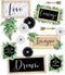 Schoolgirl Style Simply Boho Mini Bulletin Board Set, Inspirational Quotes and Signs, Greenery Accents for Classroom
