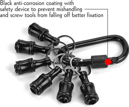 1/4 Inch Bit Holder Keychain, Hex Screwdriver Bits Holder Extension Bar for Electric and Hand-held Screwdrivers