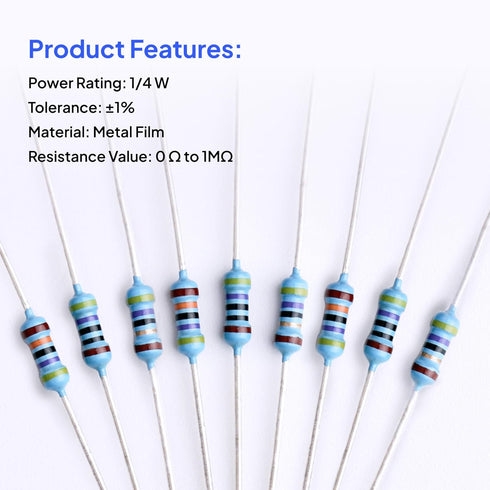 ELEGOO 17 Values 1% Resistor Kit Assortment - 0 Ohm-1M Ohm (Pack of 525) RoHS Compliant