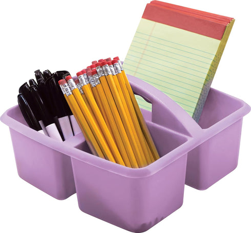 Teacher Created Resource Lavender Portable Plastic Storage Caddy 6-Pack for Classrooms, Kids Room, Office Organization