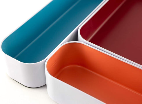 Three by Three Seattle 5 Piece Metal Organizer Tray Set for Storing Makeup, Stationery, and More