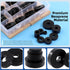 Glarks 40Pcs 8 Sizes Round Rubber Spacer Assortment Kit, Multi-Purpose Black Neoprene Washers for Electrical Repair