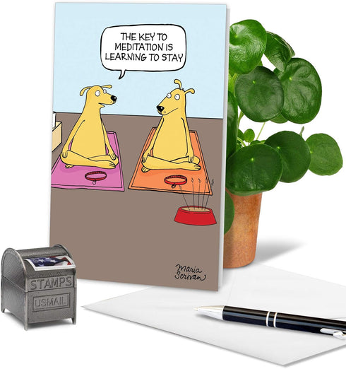 NobleWorks - 1 Happy Birthday Cartoon Greeting Card, Funny Notecard with Envelope, Comic Stationery