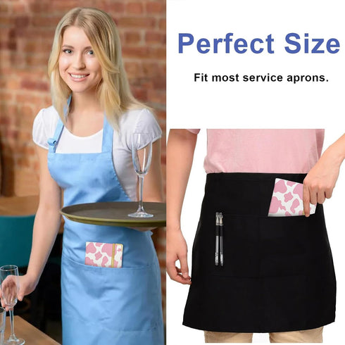 YeeCASE Server Book, Painted Server Books for Waitress, Durable Leather Waitess Book with Zipper Pocket,Server Manual