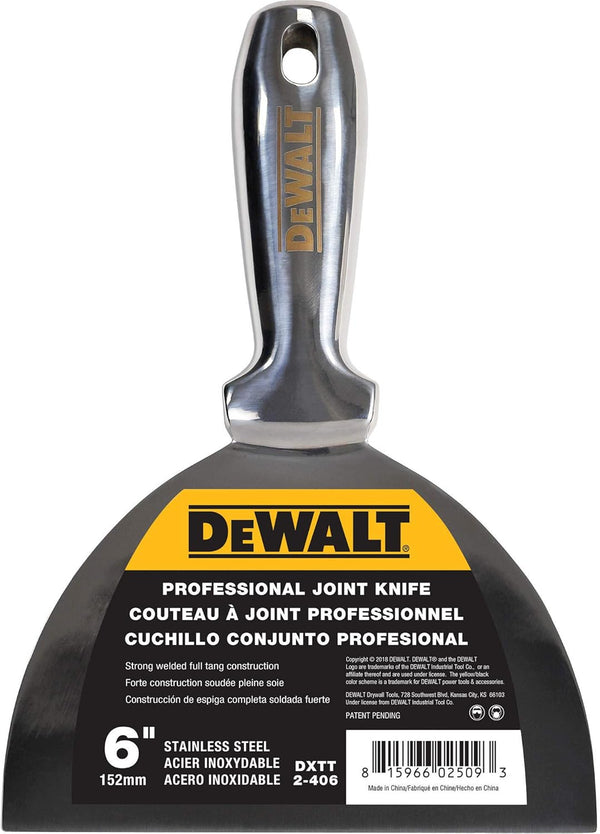 DEWALT 2-406 6" Stainless Steel Grout Knife - High Quality Polished Metal Blade by DEWALT