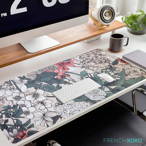 French KOKO Large Mouse Pad Desk Mat Protector, Keyboard Pad, Desktop Office School Decor, Big Extended Laptop Computer