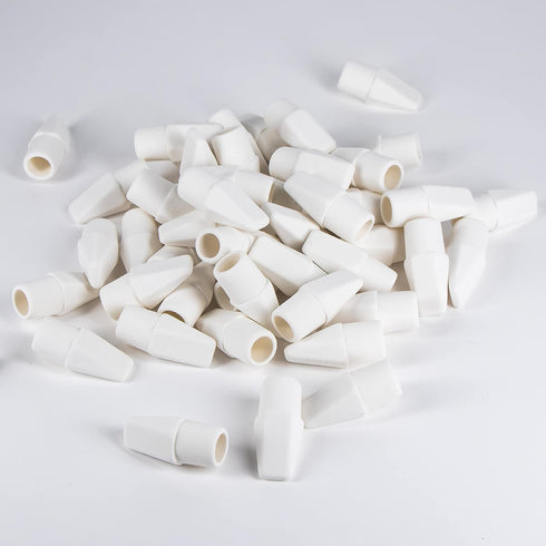 Pentel Hi-Polymer Cap Eraser, White, 50/Pack