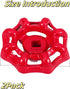 luvilly 2pcs Handle,6x6mm Rustproof Faucet Round Wheel Hose Bib Handle Red Water Spigot Handle,Outdoor Faucet Valve