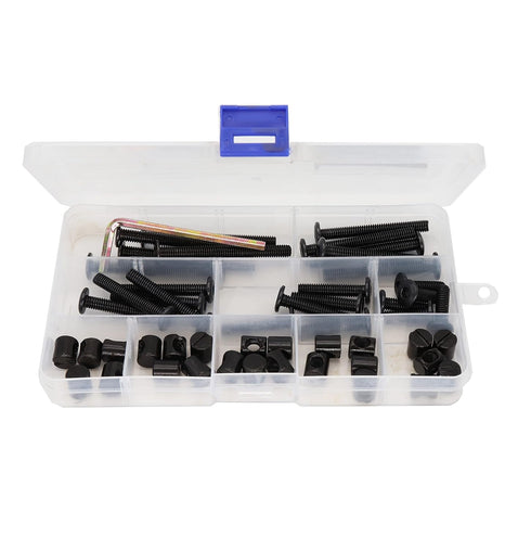 binifiMux 50pcs M6 20mm/ 30mm/ 40mm/ 50mm/ 60mm Crib Hardware Screws, x Black Hex Socket Cap Bolts Barrel Nuts
