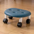 Luqeeg Round Low Rolling Stool, Universal Wheel Movable Mini Stool, Low Roller Seat Wheel Stool Chair Leather Little
