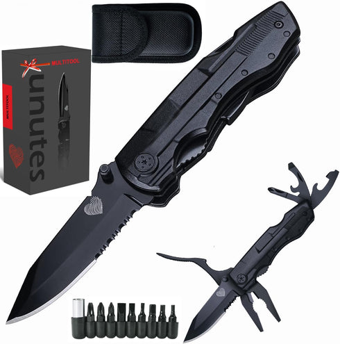 14 in 1 Multitool Pocket Knife Set for Men, Tactical Multi Tool Plier with Nylon Sheath for Outdoor Camping Survival