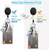 JIKIOU Retractable Badge Reel with Carabiner | Belt Clip and Key Ring for ID Card Keychain Badge Holder, Black 3 Pack