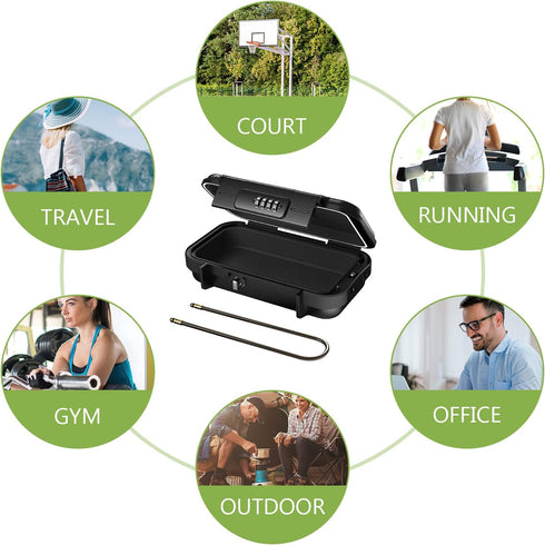 KeeKit Portable Safe Box, Waterproof Combination Key Lock Box for Personal Security, Key Storage for Travel, Beach, Home