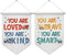 ArtisaEura Inspirational Kids Wall Canvas Banners, Construction Inspirational Hanging Display Pennant Banner Flags,
