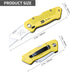 Folding Utility Knife Box Cutter Retractable Foldable Heavy Duty Quick Change with 5-Piece Extra Blades by B BOSI TOOLS