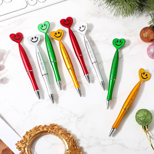 Qilery 50 Pcs Employee Appreciation Gifts, Smile Face Pens, You Are Awesome, Funny Inspirational Quote Black Ink