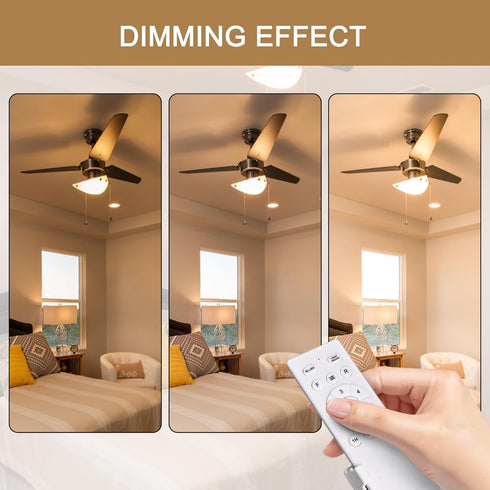 Lioaeust 6-Speed 90-265V(English Ceiling Fan Remote Control Kit with Light Receiver Controller, Frequency Conversion