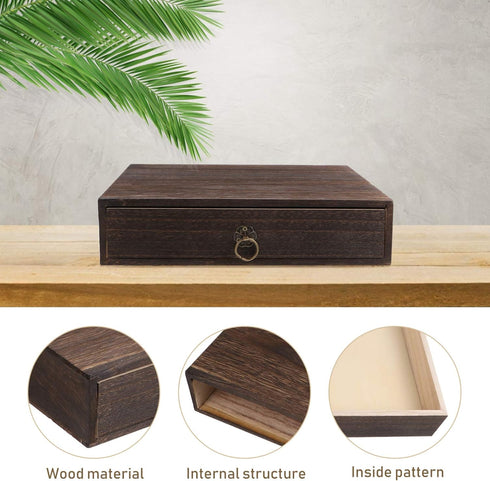 Wooden Box Drawer with Drawers, Vintage Wooden Single Drawer Unit for Office Supplies