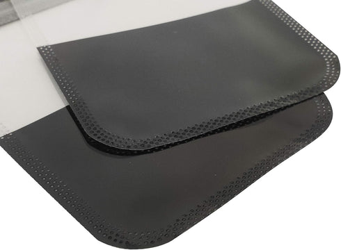 (100, 6.30 inch 9.45 inch) Clear Window Half Black Plastic Resealable Bags with Butterfly Hang Hole for Jewelry