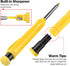 Hiboom 2 Pack Solid Carpenter Pencil with 14 Refill, Long Nosed Deep Hole Mechanical Pencil Marker with Built-in Sharpener for Carpenter Woodworking Architect with Design Patent (Black, Yellow) by Hiboom
