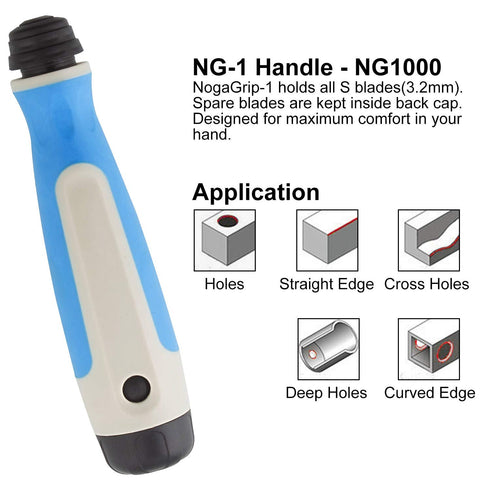 Acrux7 Hand Deburring Tool Kit, 10pcs Rotary Deburr Blades + 1pcs Countersink Blade with Aluminum & Silicone Handle,
