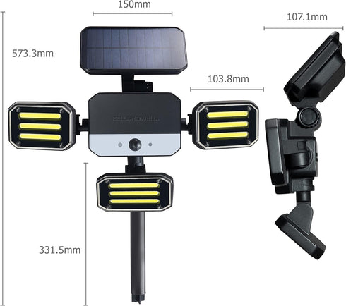 50% 108 180 Bell+Howell Bionic Flood Light ASON TV, Solar Lights Outdoor Waterproof- Brighter COB-LED's w/Motion Sensor