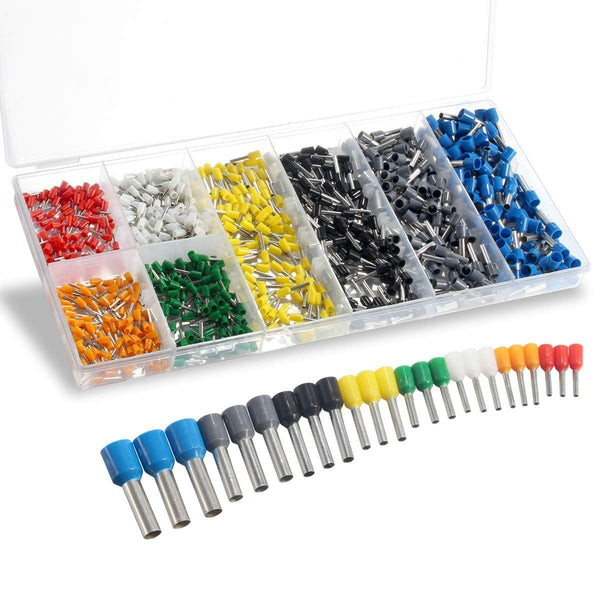 Sopoby 800PCS Insulated Wire Ferrules Crimp Pin Terminal Kit for Electrical Projects, AWG 24-10, 8 Sizes