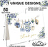 50 4 6 Inch Whaline Pcs Baby Shower Thank You Cards Greeting Cards with Envelopes Stickers Gold Foil Blue Berry Plaid